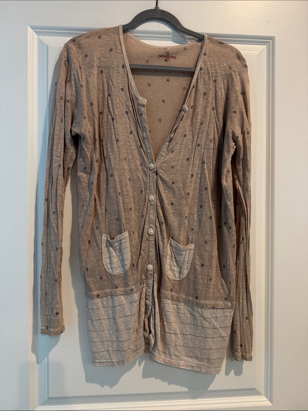 odd molly Beige Button-Front Lightweight Cardigan